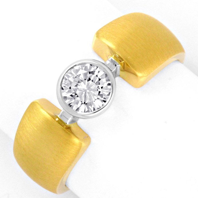 Designer-Brillant-Ring 0,48ct E VVS 18K Bicolor, aus Designer-Solitär-Diamantringe Brillantringe