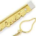 Pierre Cardin Krawattenhalter Bicolor Gold mit Brillant