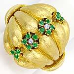 Dekorativer Smaragd und Diamant Damen Ring 18K Gelbgold