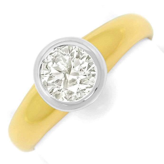 Einkaräter Solitär-Brillant-Goldring mit 1,12 Carat 14K, aus Designer-Solitär-Diamantringe Brillantringe