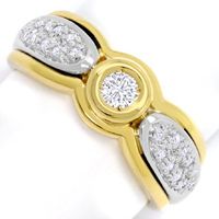 zum Artikel Brillant-Diamantring in Gelbgold-Weißgold, 21Diamanten, S3591