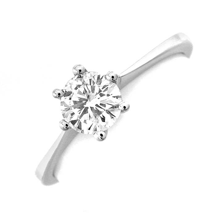 Diamant-Krappen-Ring 0,55ct Diamant, 18K Wg, aus Designer-Solitär-Diamantringe Brillantringe