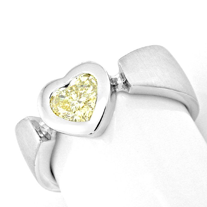 Designer-Ring 0,52ct Herz Diamant HRD Yellow, aus Designer-Solitär-Diamantringe Brillantringe