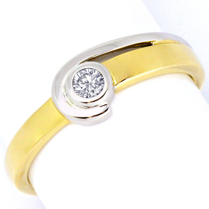 Designer-Brillant-Diamant-Ring 0.10 Carat, 14Karat Gold, aus Designer-Solitär-Diamantringe Brillantringe