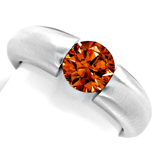 Diamant-Spann Ring 1,26ct Orangy Brown SI1 Schmuck Neu, aus Designer-Solitär-Diamantringe Brillantringe