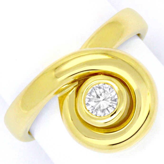 Brillant-Ring Solitär 0,22ct Top Wesselton 14K Gelbgold, aus Designer-Solitär-Diamantringe Brillantringe