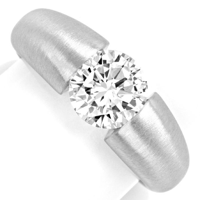 Diamant-Spann Ring 1,89ct Brillant G Si, 18K Wg Schmuck, aus Designer-Solitär-Diamantringe Brillantringe