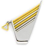 Triangel Diamantohrstecker Gold-Platin Cadeaux