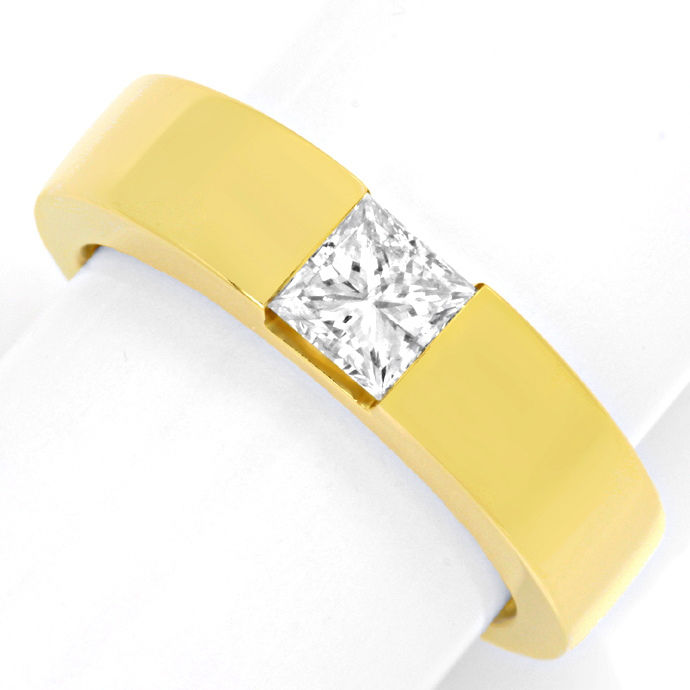 Ring mit 0,8ct Princess Diamant 18K Gelbgold, aus Designer-Solitär-Diamantringe Brillantringe