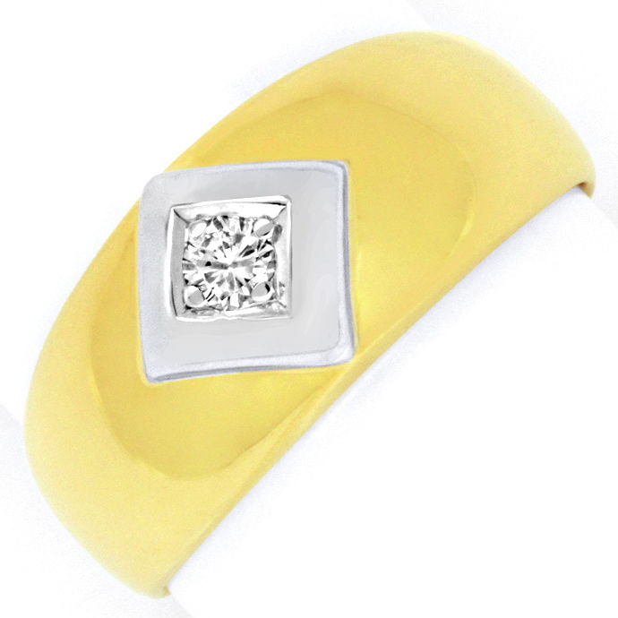 Brillant-Ring 0,10ct Top Wesselton F Lupenrein Gelbgold, aus Designer-Solitär-Diamantringe Brillantringe