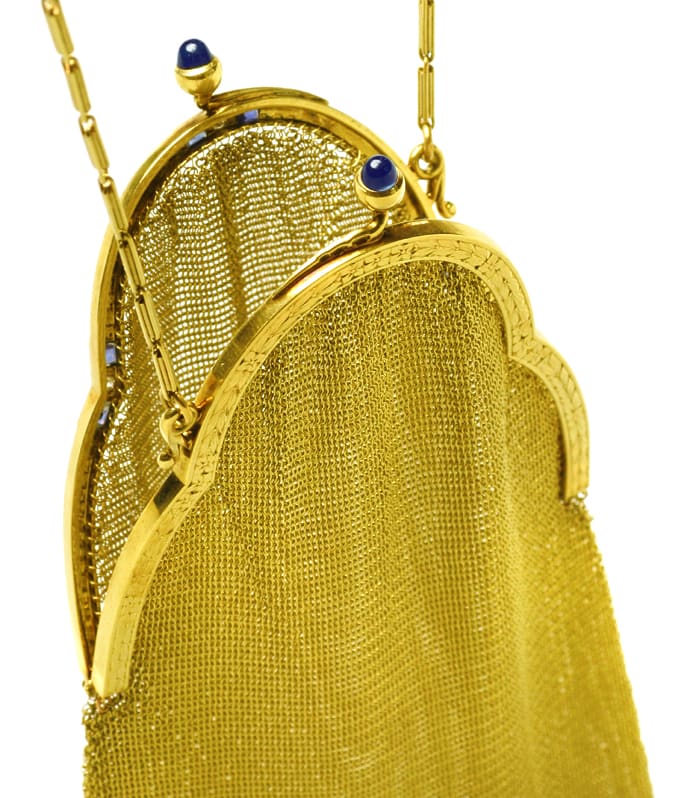 Foto 2 - Massive Gelbgold Hand Tasche Diamanten Saphire Gravuren, S4443