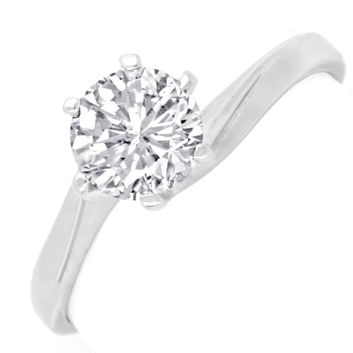 Diamant-Ring ein Karäter 1,16ct F Si, Weißgold-Schmuck, aus Designer-Solitär-Diamantringe Brillantringe