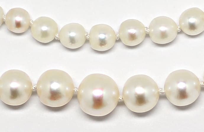 Foto 3 - Schicke Perlenkette Weißgold-Kugel-Verschluss, S5098