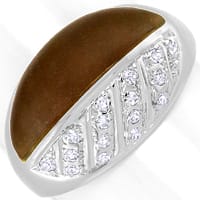 zum Artikel Ausgefallener Design-Diamanten Rauchquarz Ring, S5102