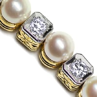 zum Artikel Armband 1,42ct Diamanten und Spitzen Perlen, S5216