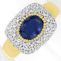 zum Artikel Luxuriöser Brillantring blauer Spitzen Saphir, S5309