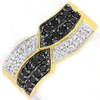 zum Artikel Cooler Designerring Black and White Diamanten, S5319