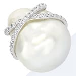 Spektakuläre Perlen Brillanten-Goldohrringe