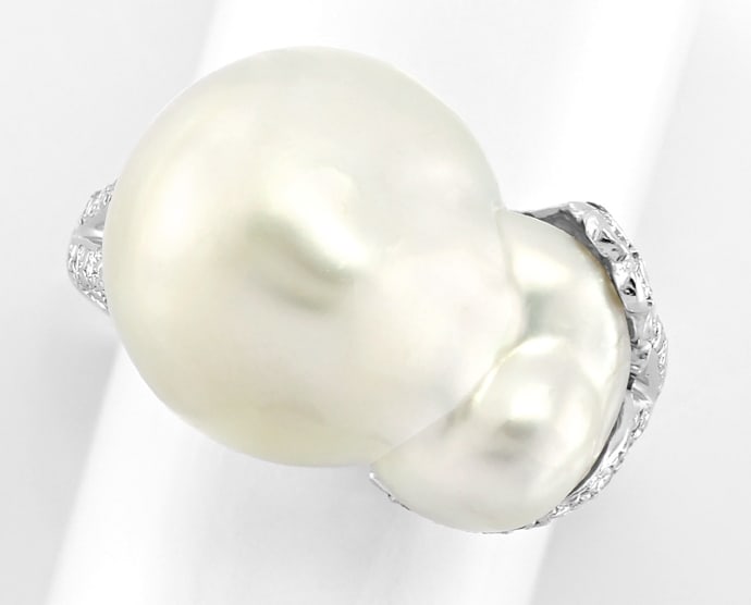 Foto 5 - Unikat Ring Riesen-Perle Diamanten Weißgold, S5330