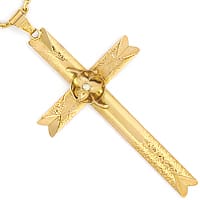 zum Artikel Wunderschönes Schaumgold-Kreuz antik mit Kette, S5402