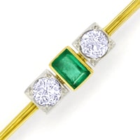zum Artikel Antike Brosche 0,4ct Smaragd 0,6ct Diamanten, S5467