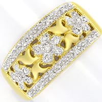 zum Artikel Breiter Gold-Bandring Blumenmotive Diamanten, S5602