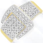 Breiter Designer-Goldring mit 73 Diamanten