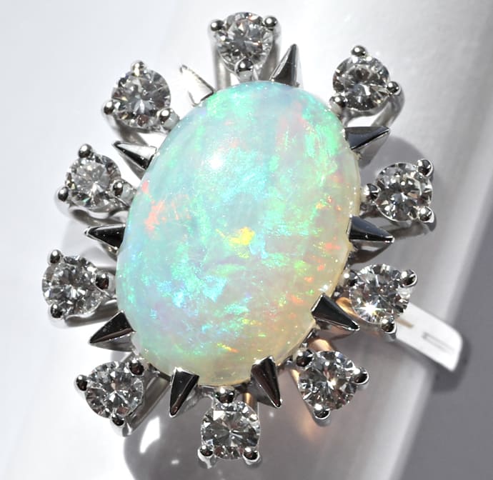 Foto 2 - Handarbeits-Ring Opal lupenreine Brillanten, S5679