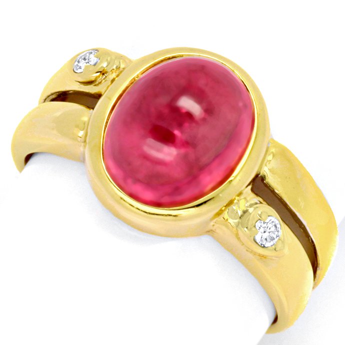 Brillantring, 3.5ct Rosa Roter Turmalin - Rubellit, aus Edelstein Farbstein Ringen