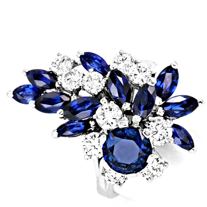 Brillant Safir Ring 1.22ct Diamanten 3.8 Saphire, aus Edelstein Farbstein Ringen