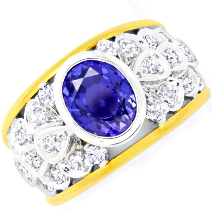 Brillant-Diamant-Goldring 3,35ct Traum Safir, aus Edelstein Farbstein Ringen