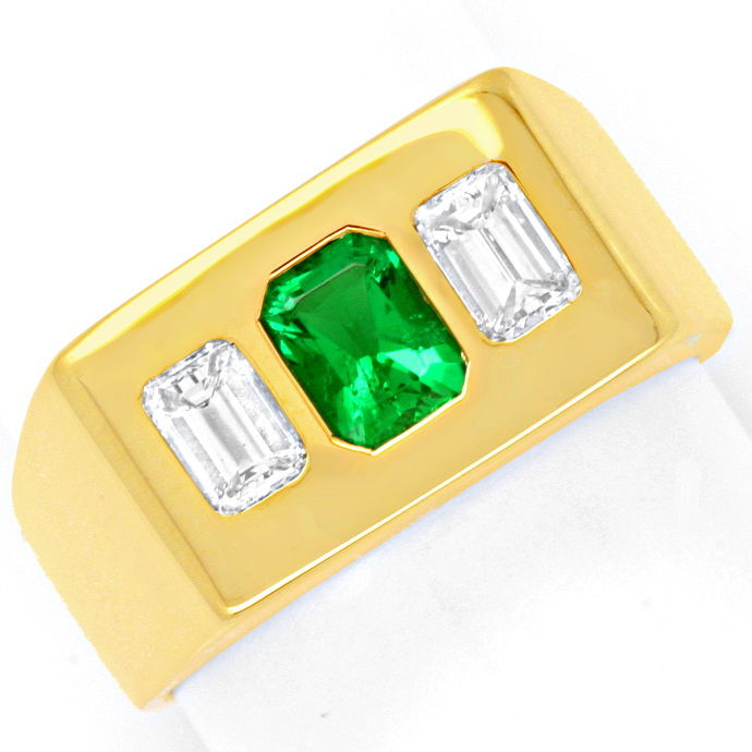 Diamantring Sensations Smaragd, 0,8ct Diamanten Schmuck, aus Edelstein Farbstein Ringen