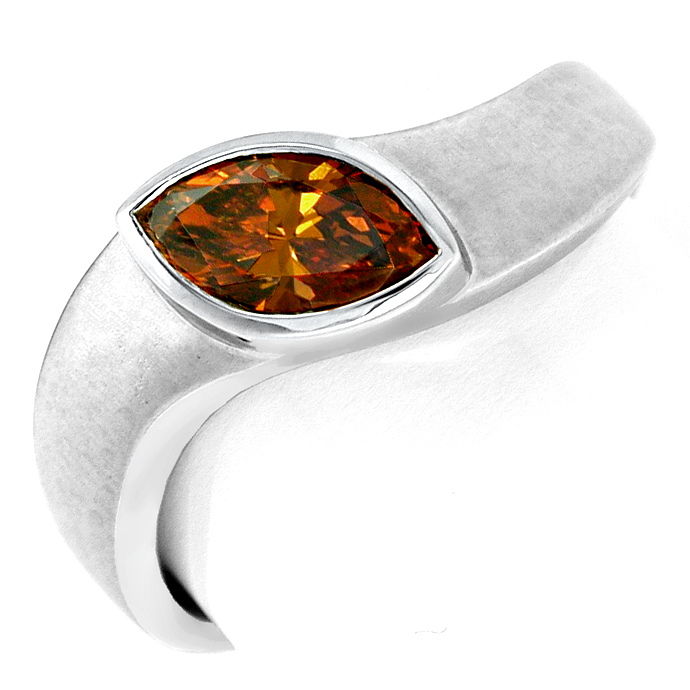 Diamant-Ring Fancy Intense Yellowish Orange, aus Designer-Solitär-Diamantringe Brillantringe