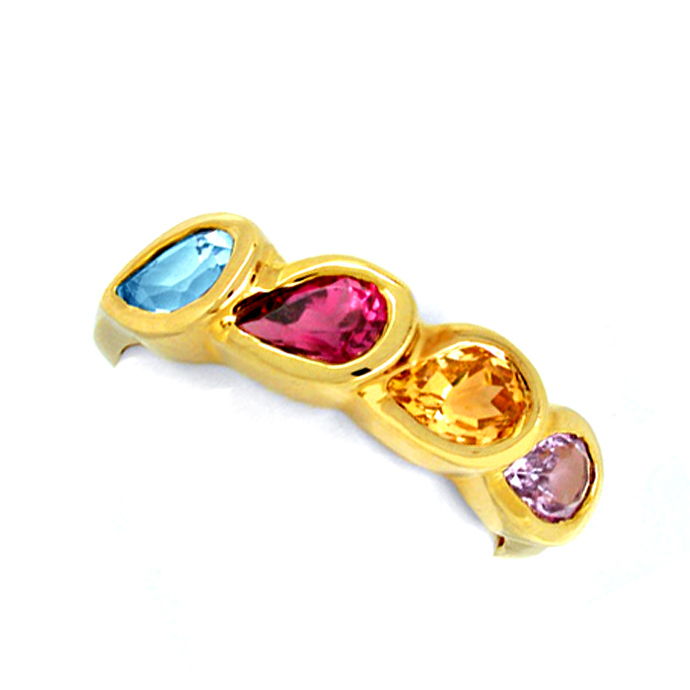 Gold-Ring Gold-Armband, Viele Top Edelsteine, aus Edelstein Farbstein Ringen