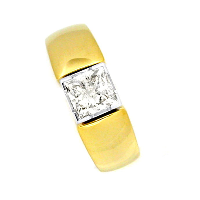 Diamant-Ring 1,13ct Princess Cut Handarbeit, aus Designer-Solitär-Diamantringe Brillantringe