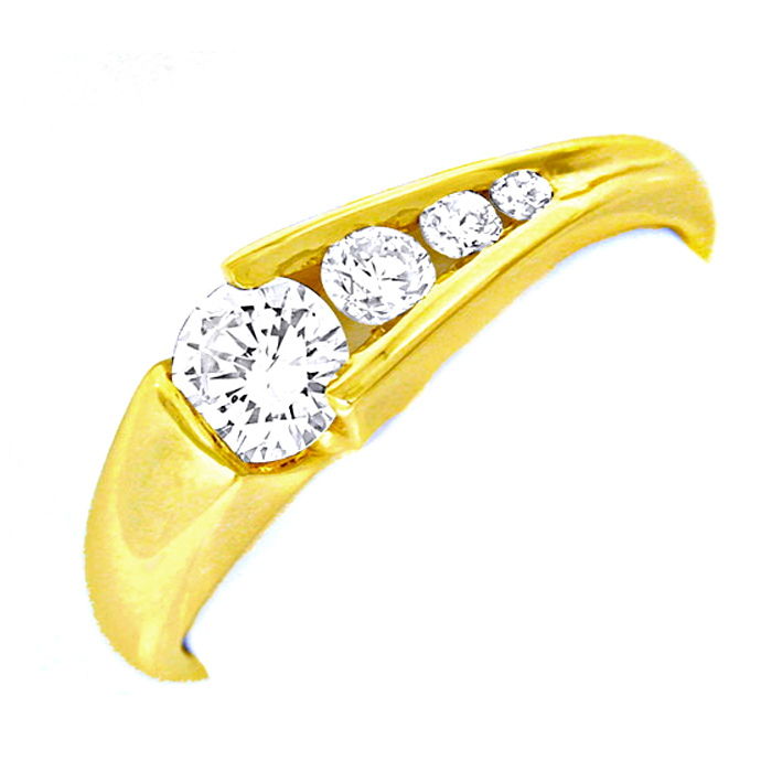 Damen Brillant-Ring River! 18K/750 Gelbgold, aus Designer-Solitär-Diamantringe Brillantringe