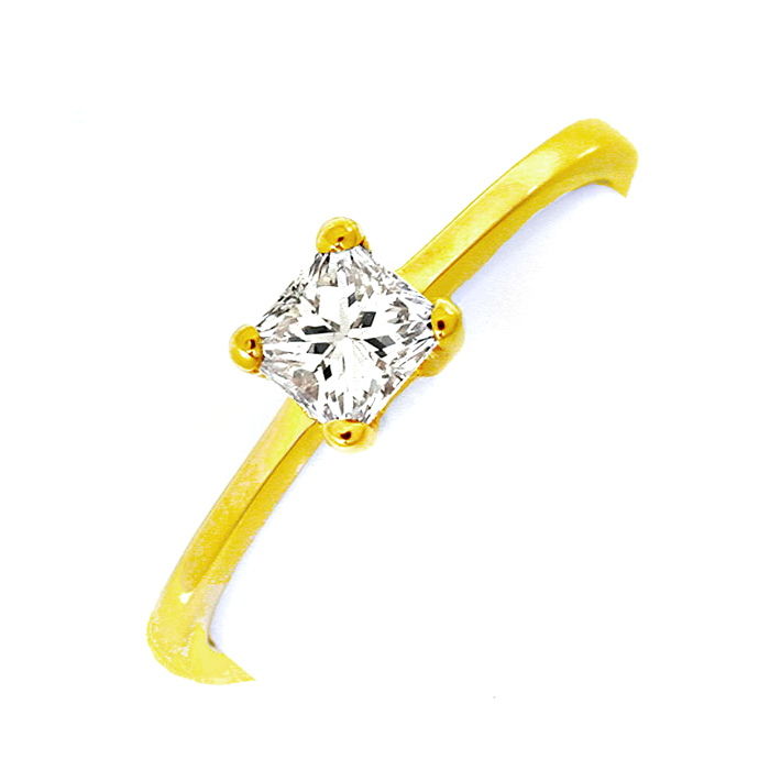 Princess Diamant-Solitär Ring 0,36 Carat 18K, aus Designer-Solitär-Diamantringe Brillantringe