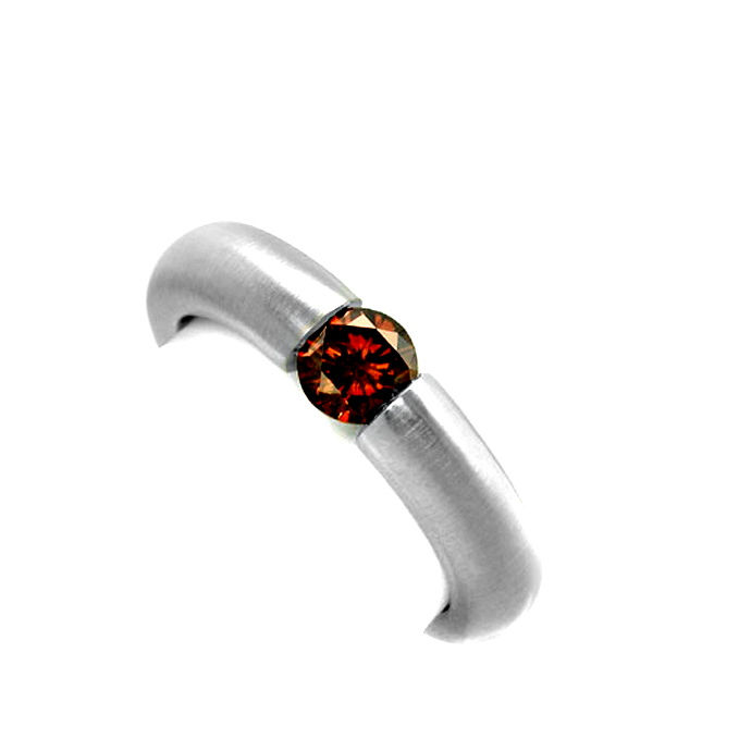 Neu! Brillant-Spann Ring Gold Braun 18K, aus Designer-Solitär-Diamantringe Brillantringe