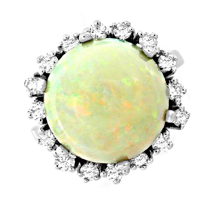 Neu! Brillant-Ring Traum Riesen Opal!! Weißgold, aus Edelstein Farbstein Ringen