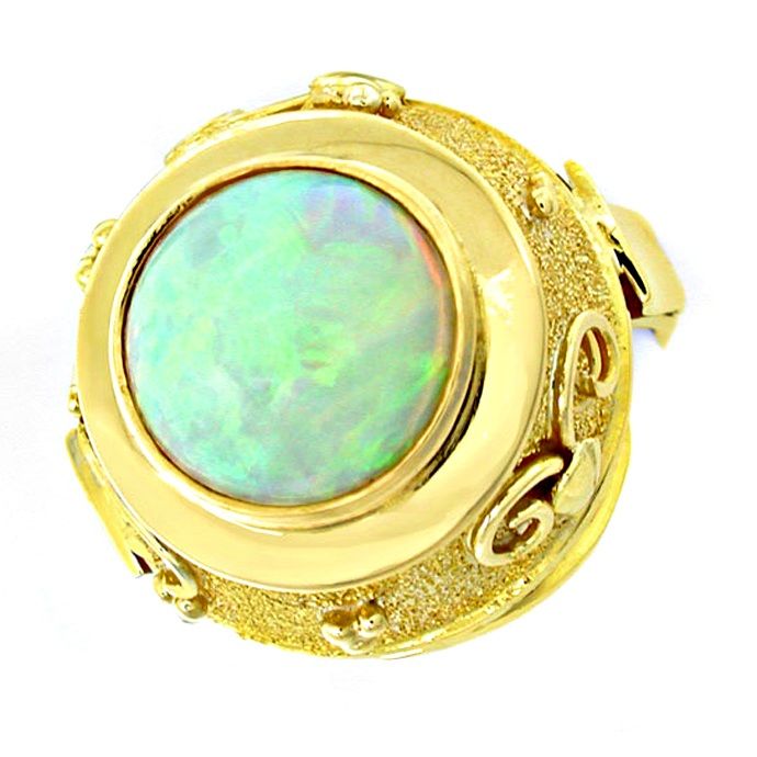 Opal Handarbeits-Ring Super Edel Milch Opal, aus Edelstein Farbstein Ringen