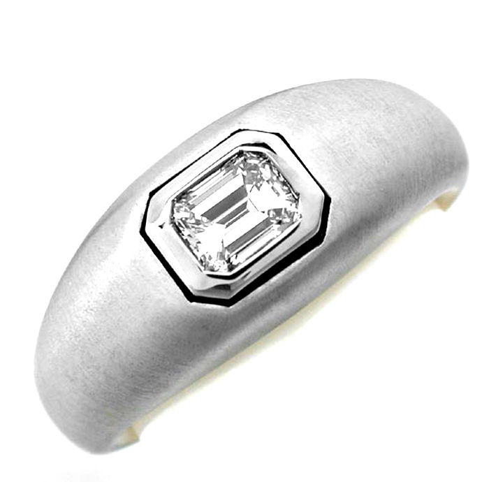 Emerald Cut Diamant-Ring, Tw Plus Lupenrein, aus Designer-Solitär-Diamantringe Brillantringe