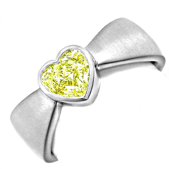 Neu! Herz Zitronen Diamant-Ring HRD! 0,78ct! VS, aus Designer-Solitär-Diamantringe Brillantringe