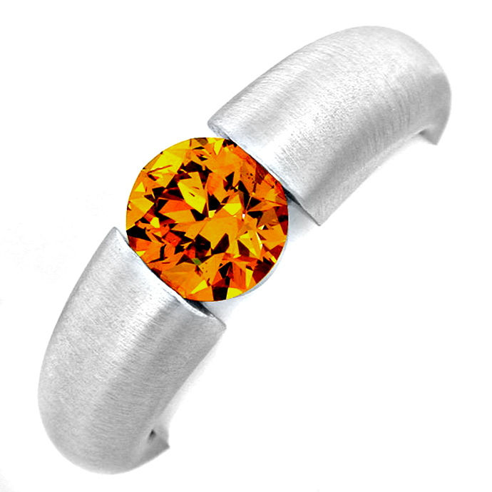 Spannring 1,17ct Super Orange Gold-Brillant, aus Designer-Solitär-Diamantringe Brillantringe