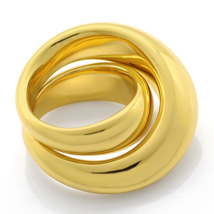 Sensationeller Ausgefallener Designer-Ring Gelbgold 18K, aus Designer-Goldringe Platinringe