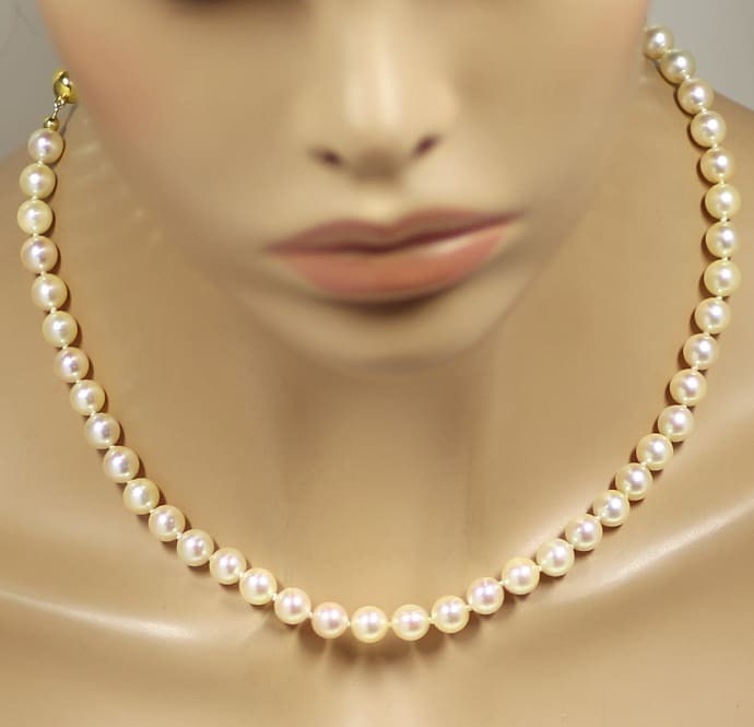 Foto 5 - Choker Akoya Perlenkette 39cm mit 14K Goldschloß, S9225