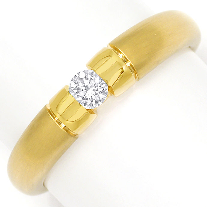 Toller Gold Spann Ring mit 0,20ct River Brillant in 14K, aus Designer-Solitär-Diamantringe Brillantringe