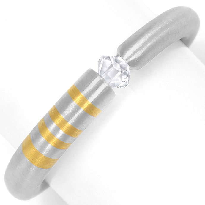 Bunz Spannring 0,25ct Octus Diamant Oktaeder 950 Platin, aus Designer-Solitär-Diamantringe Brillantringe