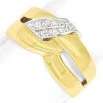 Gold-Ring mit River Lupenreinen Diamanten in massiv 750