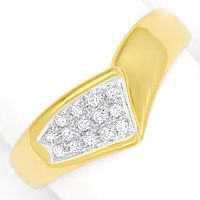 zum Artikel Dekorativer Diamantring mit 14 Brillanten in 585er Gold, S9653