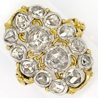 zum Artikel Sensationeller antiker Ring riesige Diamantrosen 3,15ct, S9930